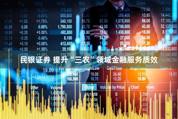 民银证券 提升“三农”领域金融服务质效